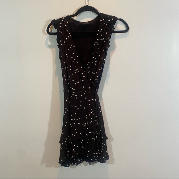 All Saints Heart Printed Wrap Dress Size XS - Picture 1 of 9